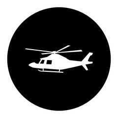 black and white illustration of helicopter icon 