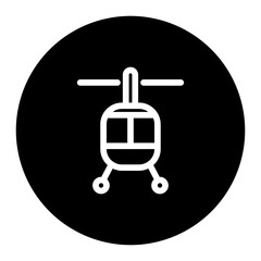 black and white illustration of helicopter icon 