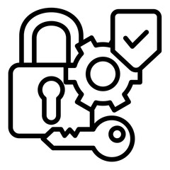 Lock-Check lineal Icon