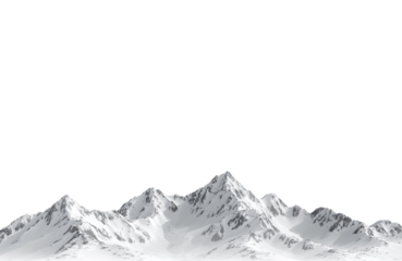 Majestic snowcapped mountain peak isolated on transparent background, a breathtaking landscape of natures grandeur and beauty