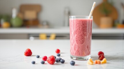Delicious Berry Smoothie in Modern Kitchen