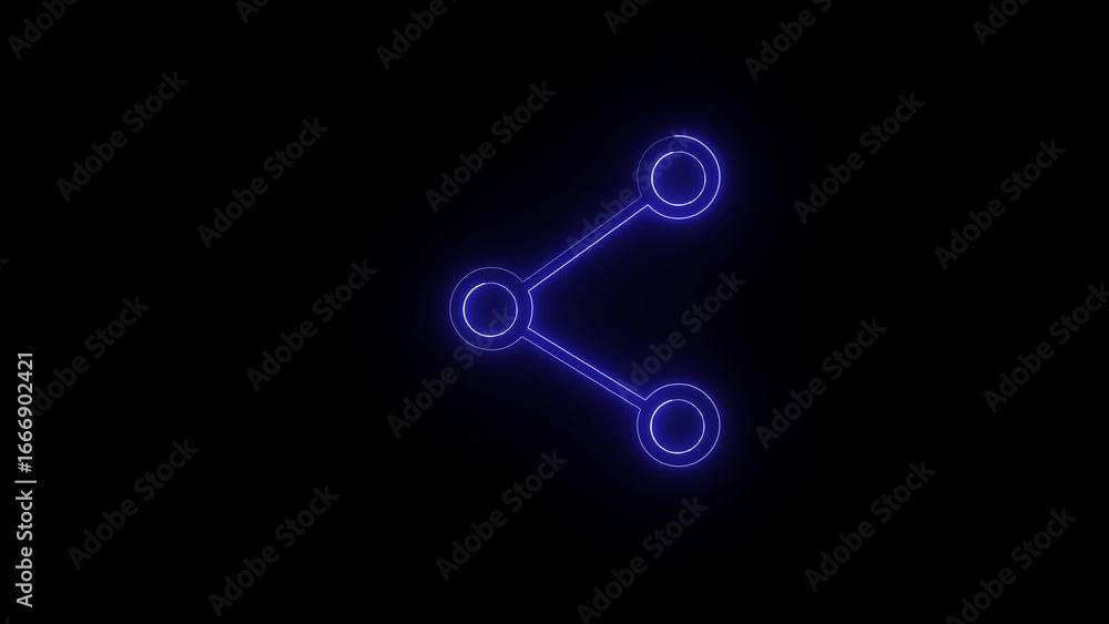 Poster abstract glowing blue network connection symbol on a dark background representing sharing and commun