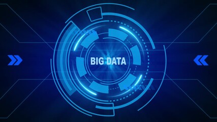 BIG DATA, for High-Speed Mobile Connectivity, Holographic Display, Financial Data Visualization, Digital Symbol in Futuristic Interface - Powered by Adobe