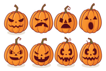 Scary and Funny Halloween Pumpkins – Jack O’ Lantern Vector Faces