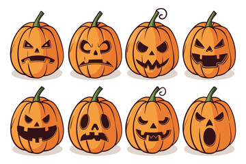 Scary and Funny Halloween Pumpkins – Jack O’ Lantern Vector Faces