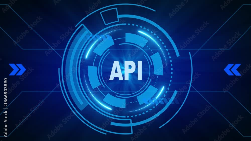 Poster api, for high-speed mobile connectivity, holographic display, financial data visualization, digital 
