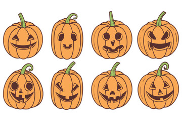 Halloween Pumpkin Faces – Cute and Creepy Jack O’ Lantern Set