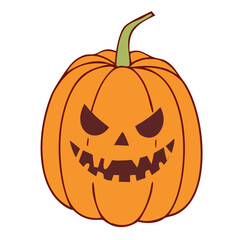 Scary Halloween Pumpkin Cartoon – Evil Jack-O’-Lantern Illustration