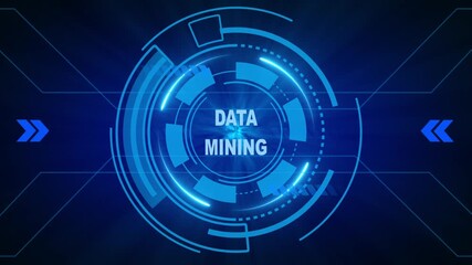 DATA MINING, for High-Speed Mobile Connectivity, Holographic Display, Financial Data Visualization, Digital Symbol in Futuristic Interface - Powered by Adobe