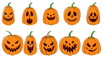 Scary Halloween Pumpkins Collection – Evil Jack O’ Lantern Faces