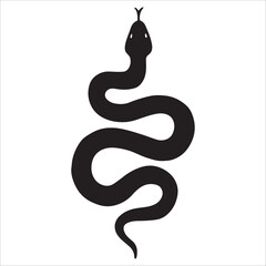 Black Snake Silhouette Vector Illustration