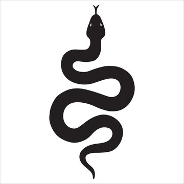 Black Snake Silhouette Vector Illustration