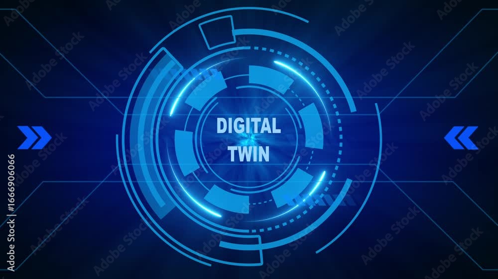Poster digital twin, for high-speed mobile connectivity, holographic display, financial data visualization,