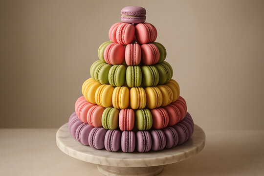 Colorful French Macaron Tower
