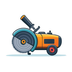 Fototapeta premium Illustration of an Orange Powered Circular Saw with Handle and Wheels