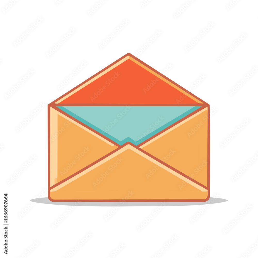 Poster open envelope vector illustration sending communication and invitation
