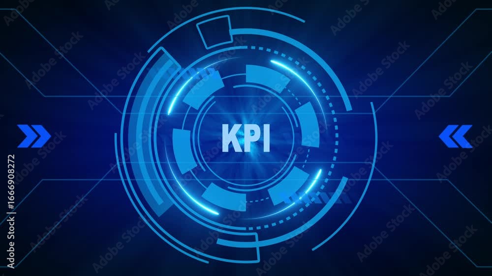 Poster kpi,, for high-speed mobile connectivity, holographic display, financial data visualization, digital