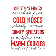  christmas movies crackle fires cold noses phrasly mornings comfy sweaters sparkling snow warm cookies gingerbread candy cones