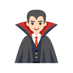 Classic Cartoon Vampire with Red Tie and Cape for Halloween Designs