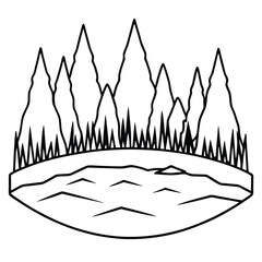 Frozen Lake icon vector