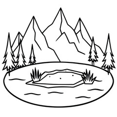 Frozen Lake icon vector
