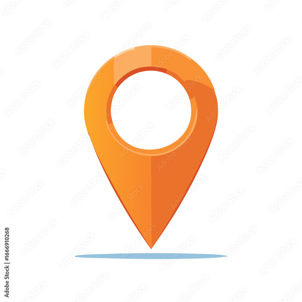 Poster vivid orange map pinpoint marker location pointer navigation destination element