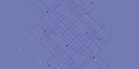 Line seamless pattern. Repeating abstract black lines isolated on white background. Repeated geometric shape for design prints. Circuit board seamless pattern, vector background. Microchip technology 