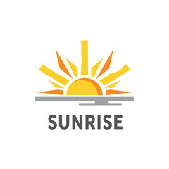 Fototapeta premium Sunrise Logo: A Stylized and Modern Design Symbolizing New Beginnings, Hope, and a Fresh Start.