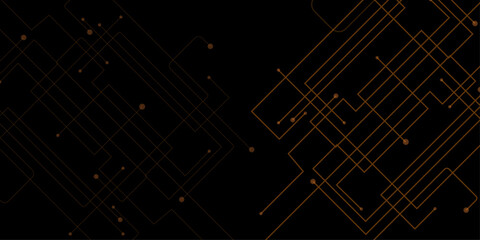 Abstract technologic seamless pattern. Futuristic background. Circuit board texture background, seamless pattern. White lines and dots on black background. Vector design. Constellations seamless