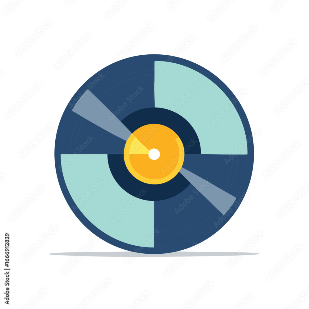 Poster stylish round graphic design with lines shapes and color blocks in modern style