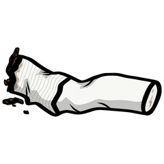 Cigarette Butt Filter Illustration Vector Drawing