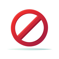 Obraz premium Prohibition Symbol Red Icon Warning Sign Restriction and No Entry Graphic Element