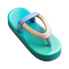 Vibrant 3d icon of a single flip flop transparent background