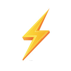 Vector Illustration of a Bright Yellow Lightning Bolt Symbol representing Power and Energy