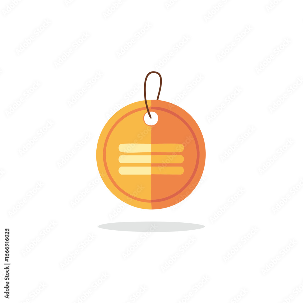 Poster isolated orange price tag with string and lines for text, sale concept