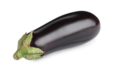 One raw ripe eggplant isolated on white