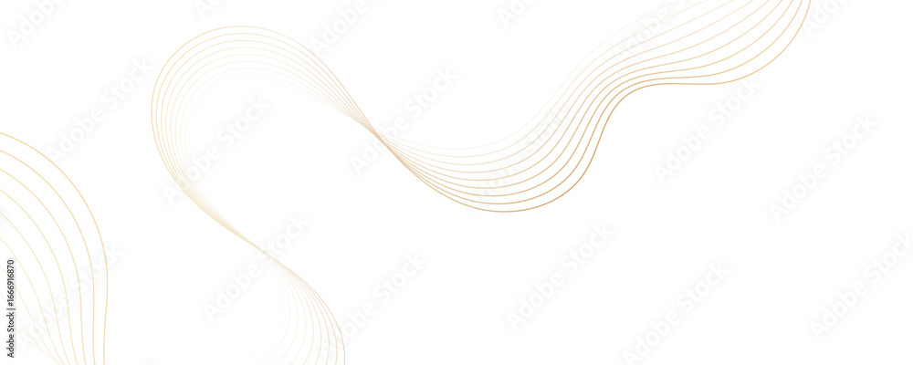 Poster minimal abstract background with golden curved lines and elegant wave pattern design. digital energy