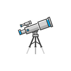 Telescope on a tripod logo vector illustration, perfect for science or astronomy related projects.