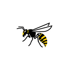 Wasp bee insect animal logo vector illustration