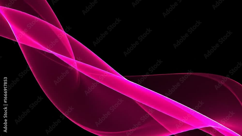 Aufkleber abstract magenta wave lines flowing smoothly on a black background for modern graphic design element