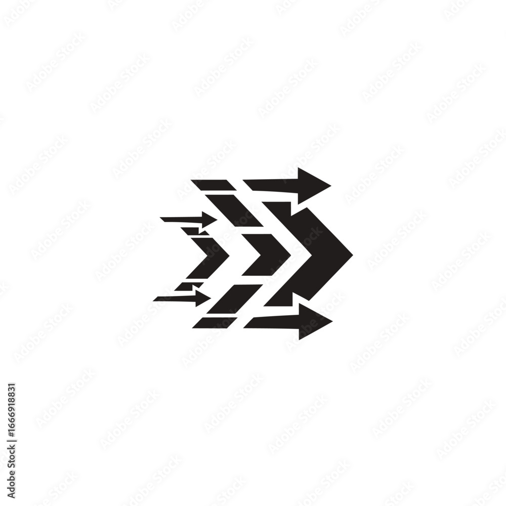 Poster abstract arrow design symbolizing progress and forward movement.