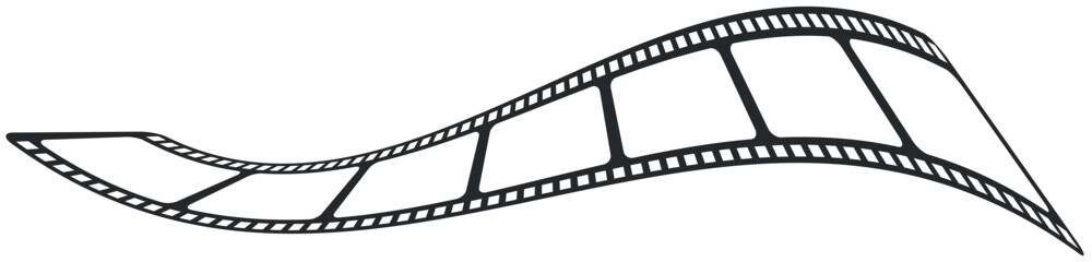 Cinema filmstrip roll on white background. Blank negative film. 35mm film slide frame. Cinema or photo frames. Long, retro film strip frame. Vector illustration