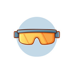 Modern Graphic Illustration of Protective Safety Goggles for Work Eye Protection