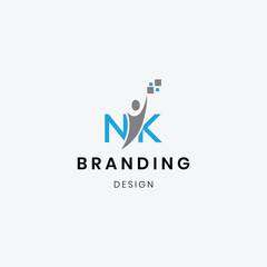 Minimalist NK brand logo template