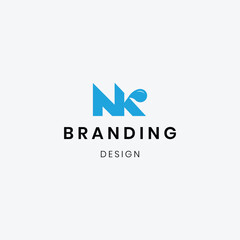 Minimalist NK brand logo template