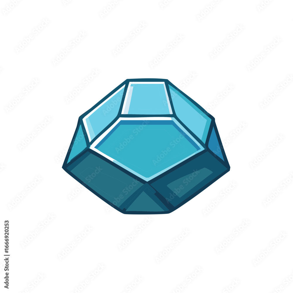 Poster stylized polygon object with a modern blue color, a geometric form design for use in creative applic