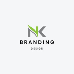 Minimalist NK brand logo template