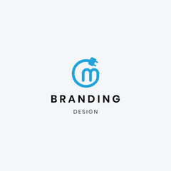 Company Letter M Charge Brand Logo Design