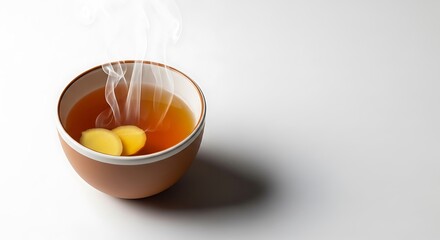 Warm Ginger Tea with Slices of Fresh Ginger