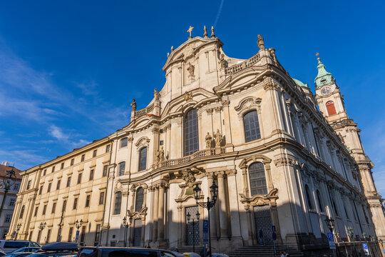 Prague, Czechia 6 may 2025 - Malostransky chram sv. Mikulase (St. Nicholas Church) in Prague - Lesser Town
